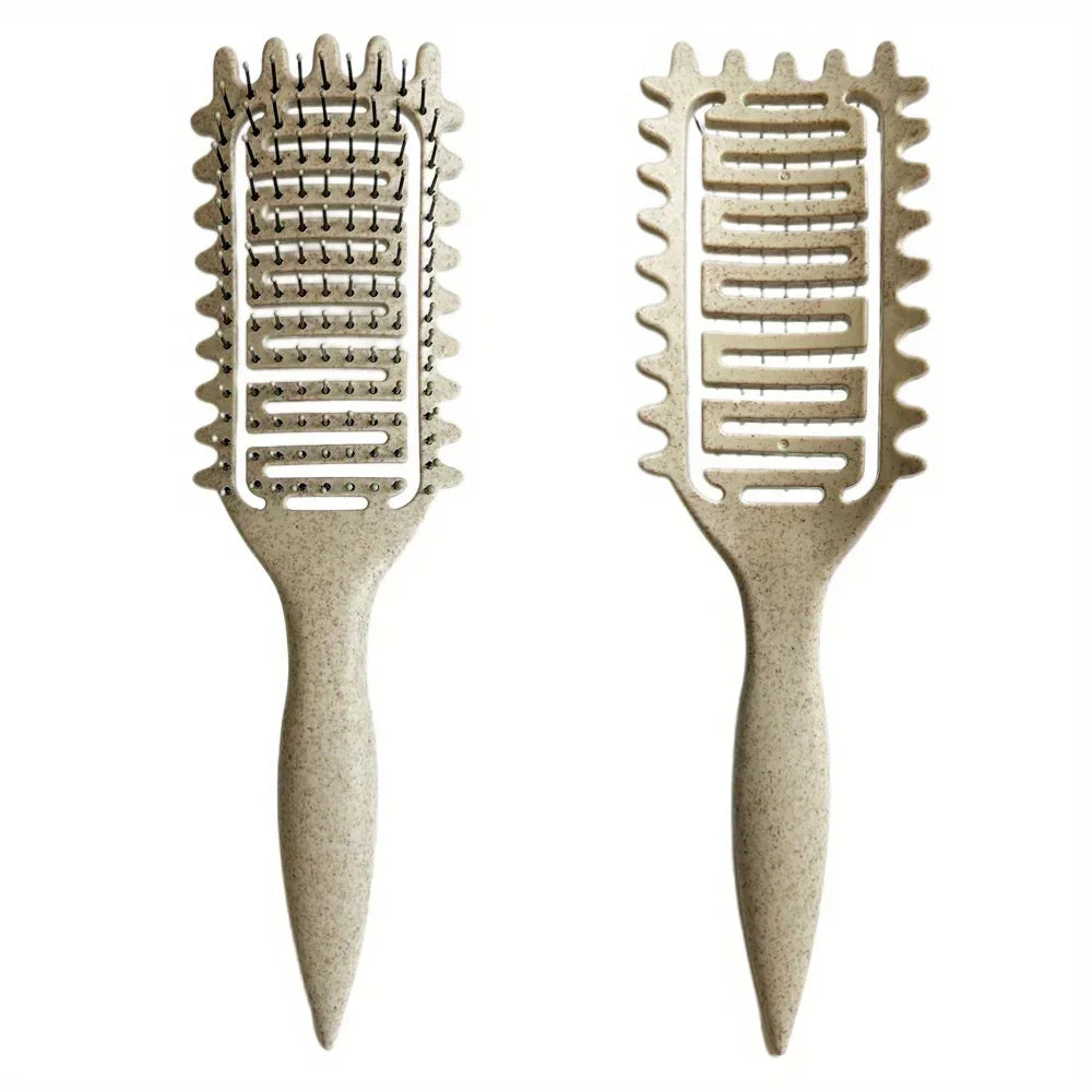 3 en 1 Curl Define Styling Brush Hollow Out Detangling Hair Brush Tangled Hair Comb Shaping Define Curls Barber Styling Tools