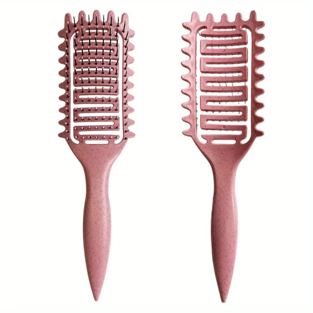 3 en 1 Curl Define Styling Brush Hollow Out Detangling Hair Brush Tangled Hair Comb Shaping Define Curls Barber Styling Tools