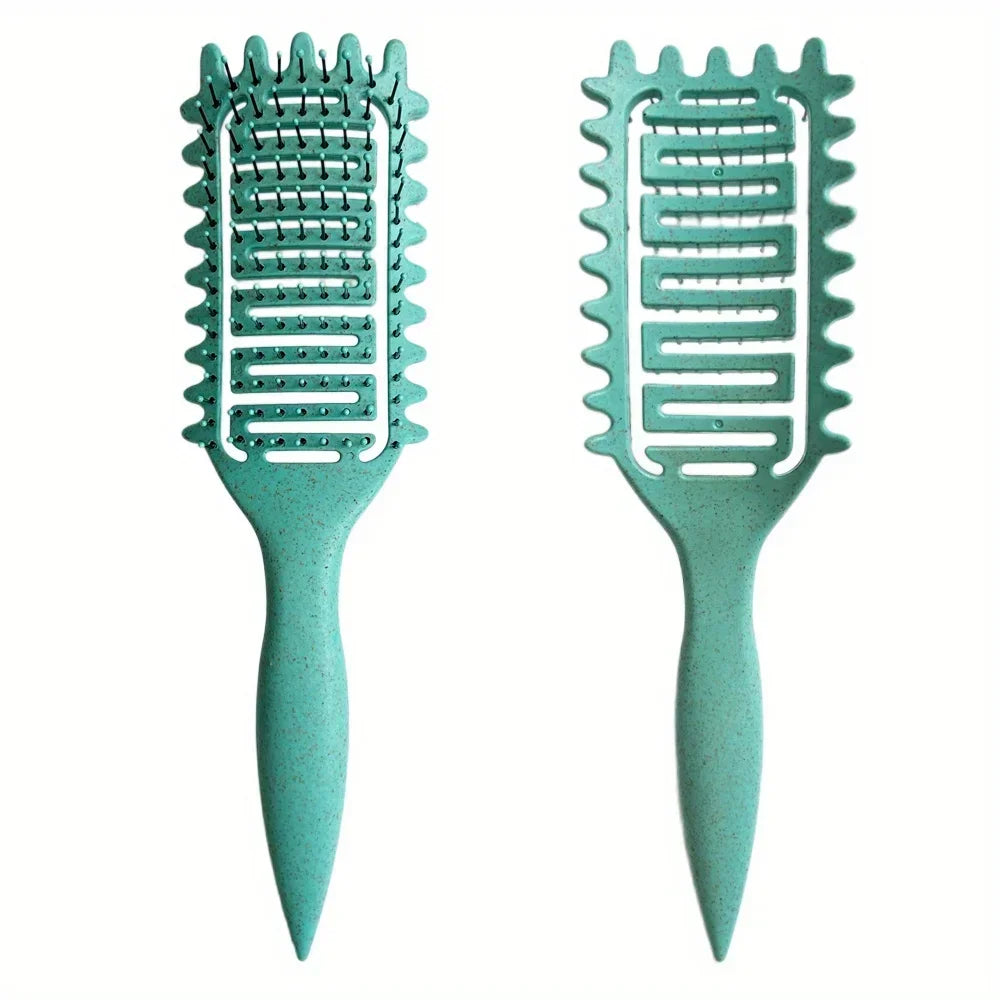3 en 1 Curl Define Styling Brush Hollow Out Detangling Hair Brush Tangled Hair Comb Shaping Define Curls Barber Styling Tools